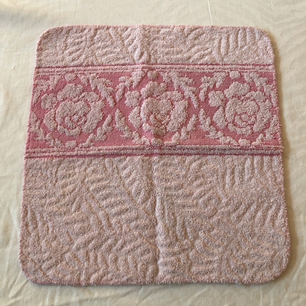 Vintage Cannon pastel pink floral textured wash towel